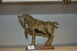 Decorative Cast Iron Horse on Plinth