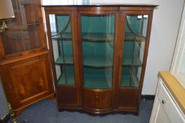 Inlaid Bow Fronted Glazed China Cabinet