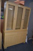 *Glass Fronted Bookcase over Cupboard