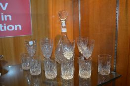 Crystal Decanter, Tumblers and Wine Glasses