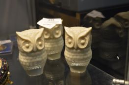 Three Avon Bottles in the Form of Owls