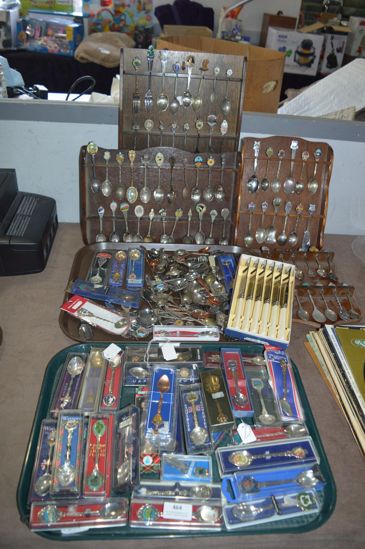 Collection of Teaspoons and Racks