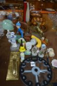 Wall Clock, Brassware, Ornaments, Banana Case, etc