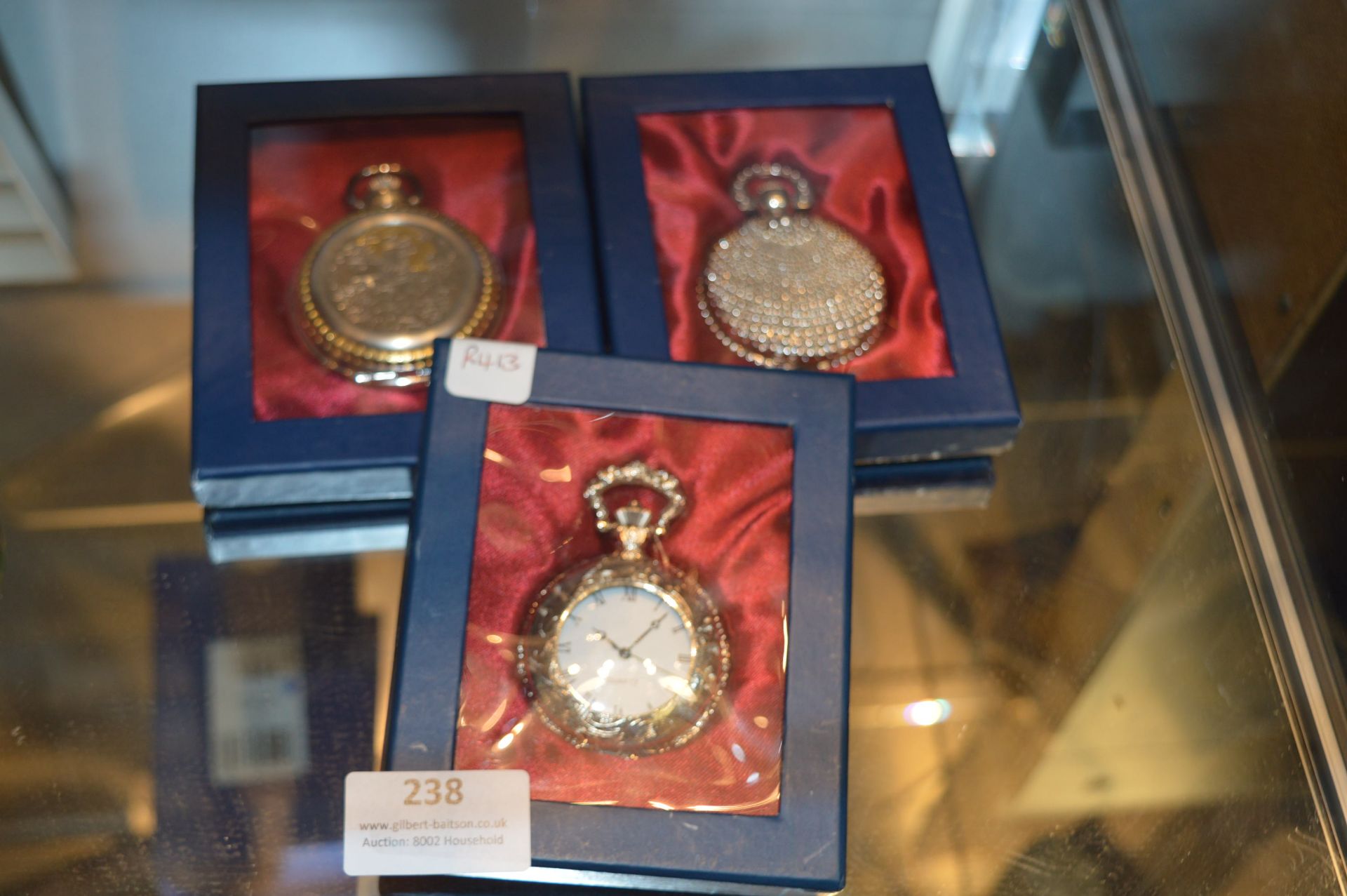 Three Decorative Ornate Pocket Watches