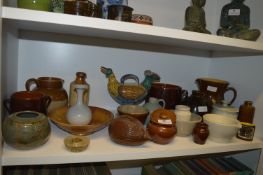 Quantity of Decorative Stoneware; Jugs, Bottles, D