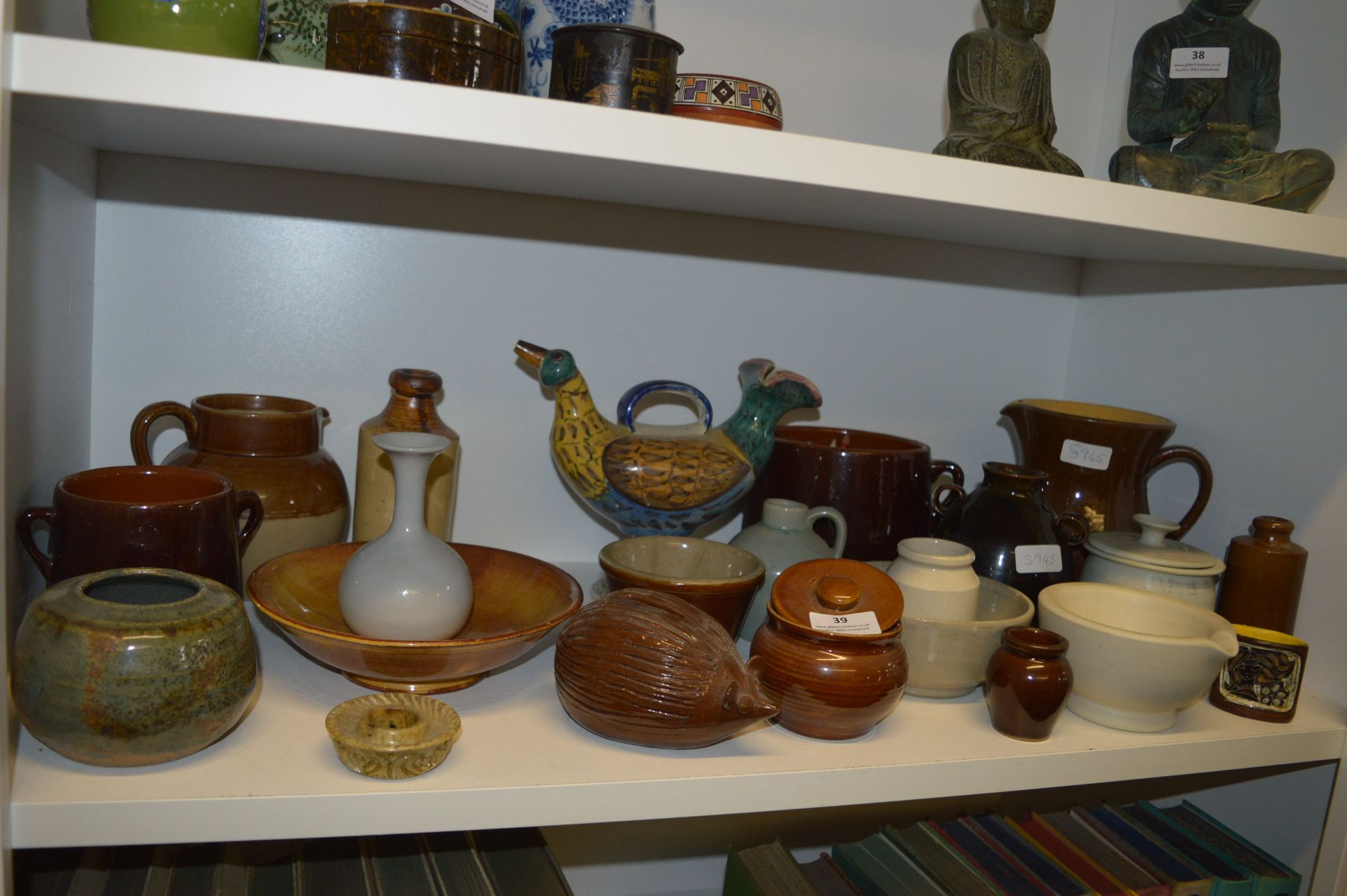 Quantity of Decorative Stoneware; Jugs, Bottles, D