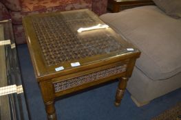 Glass Topped Eastern Style Coffee Table
