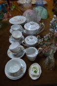 Oriental Tea Set and Cut Glassware