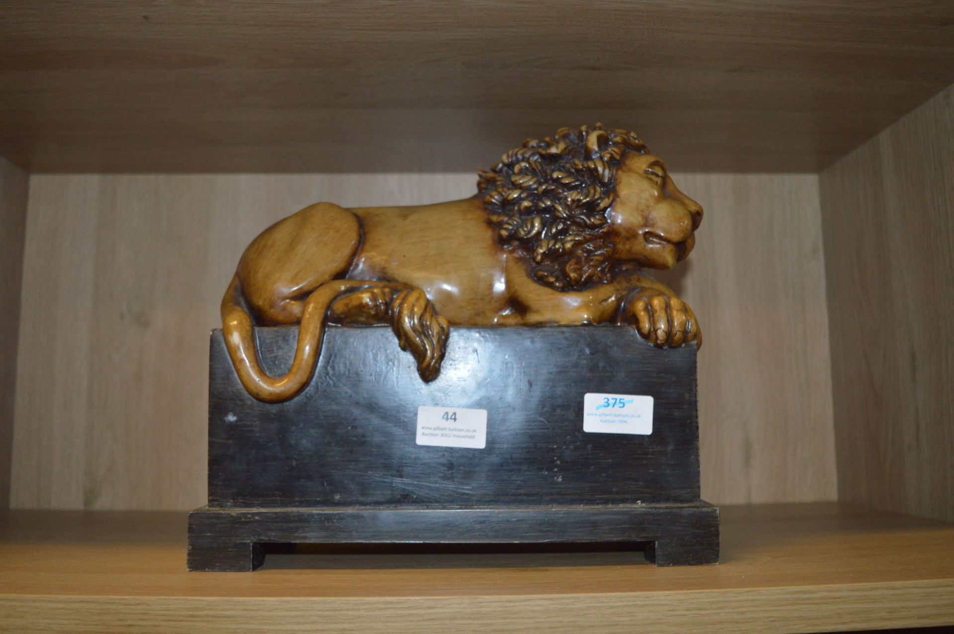 Decorative Resin Lion on Plinth