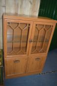 Glazed Display Cabinet Over Cupboard with Glass Sh