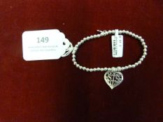 *Silver Bracelet with "Sis" Love Heart Charm