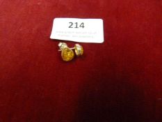 *Pair of Amber & Silver Love Heart Studs