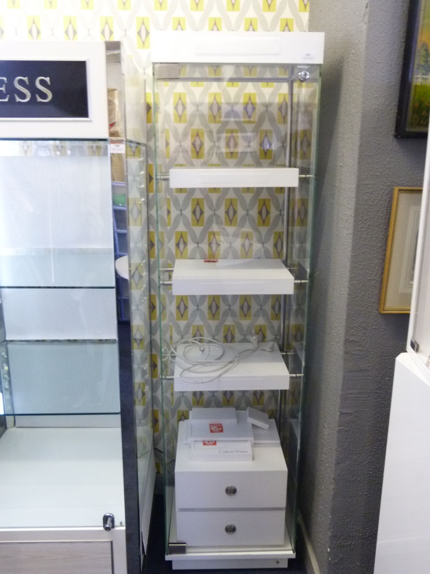 *Jewellery Display Cabinet with White Shelves