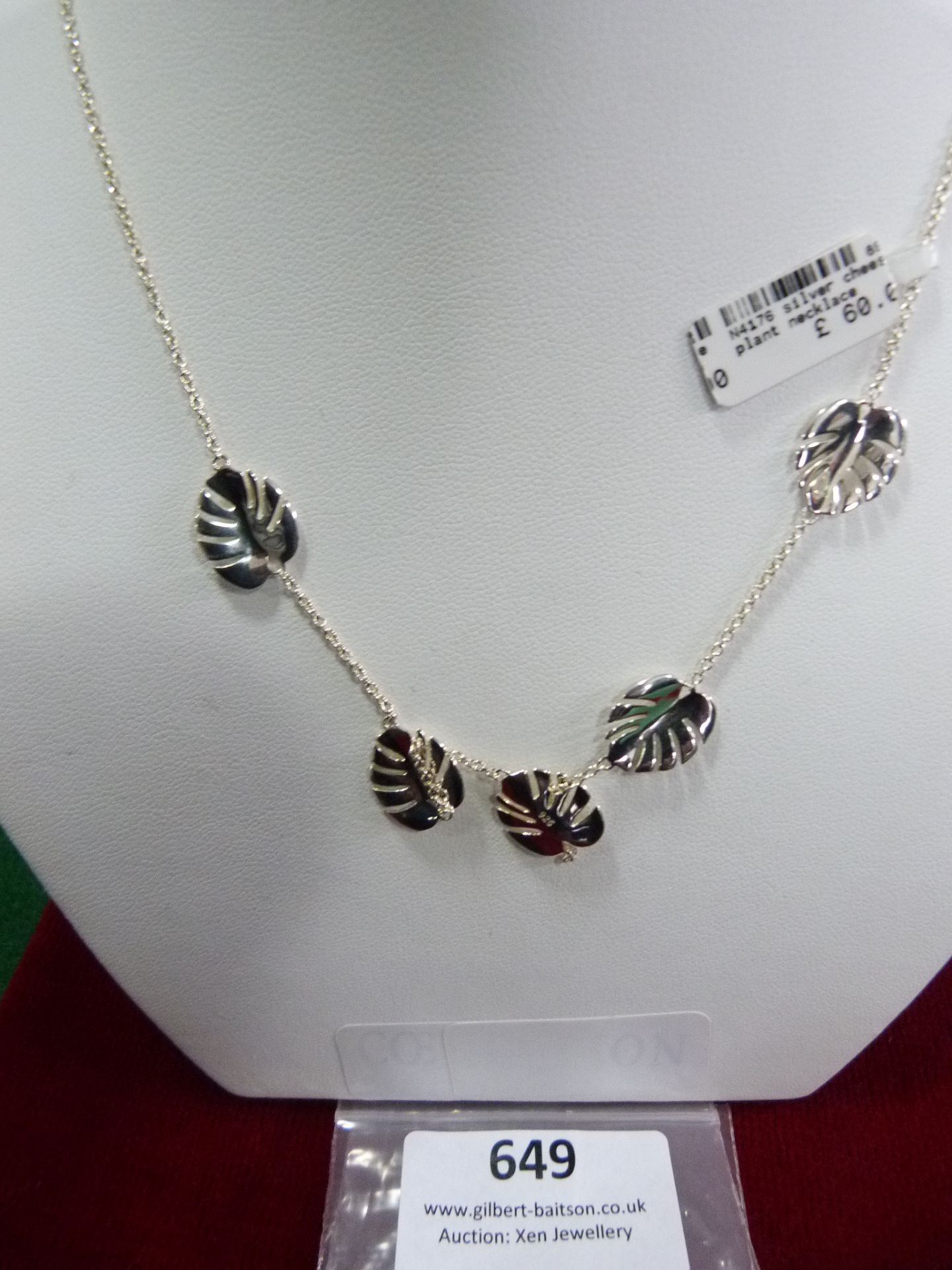 *Sterling 925 Silver Cheese Plant Necklace