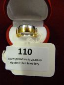 *Gold & Nickel Plated Wedding Ring Set with Stone