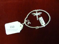 *Silver Bracelet with Dragonfly Charm