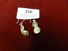 *Pair of Silver Oyster Shell Earrings
