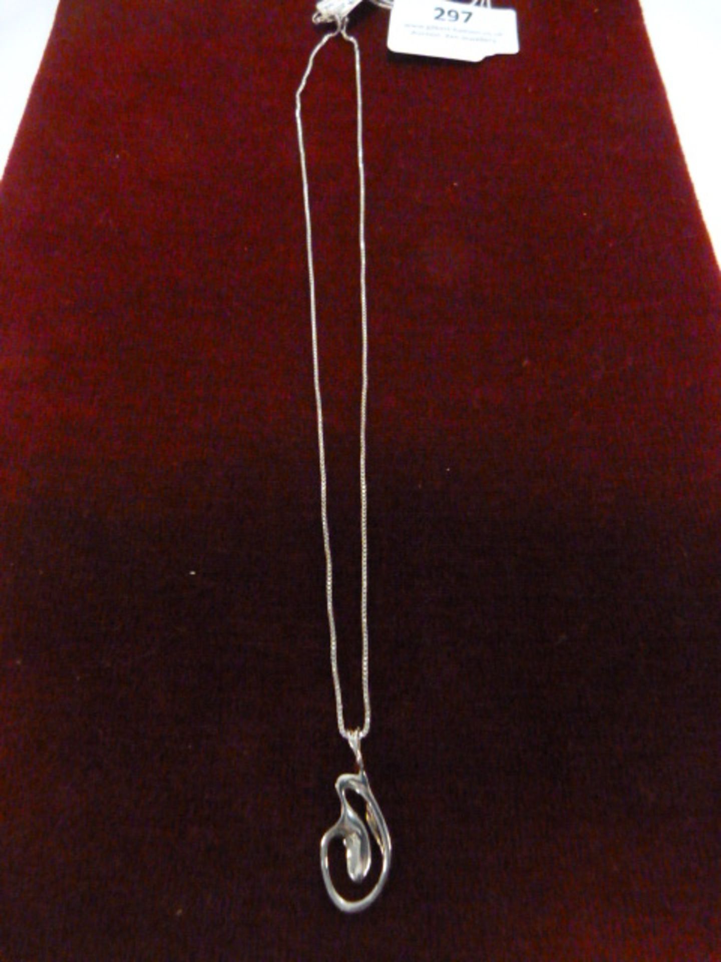 *Silver Necklace with Abstract Pendant