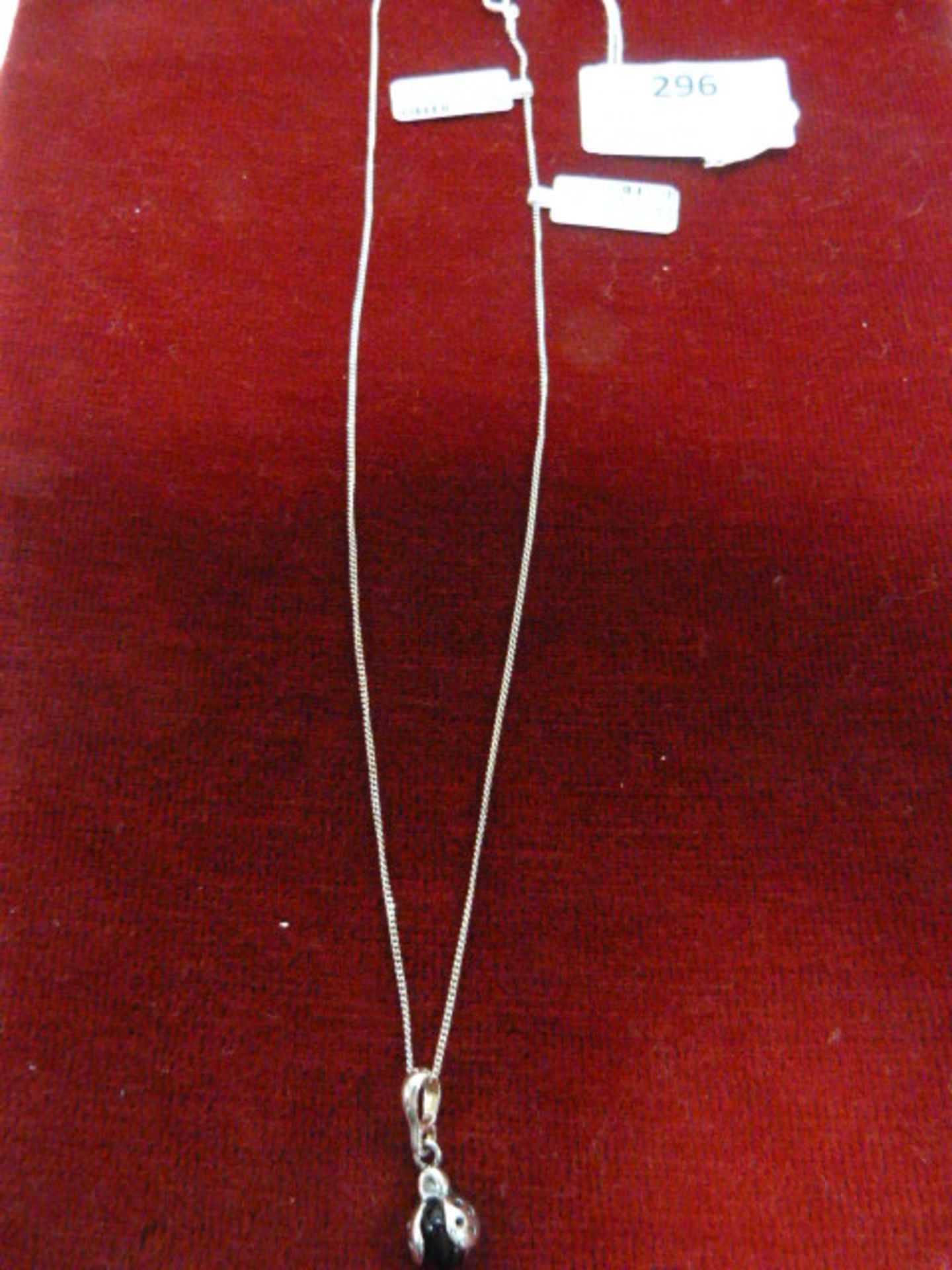 *Silver 48cm Curb Chain with Ladybird Pendant
