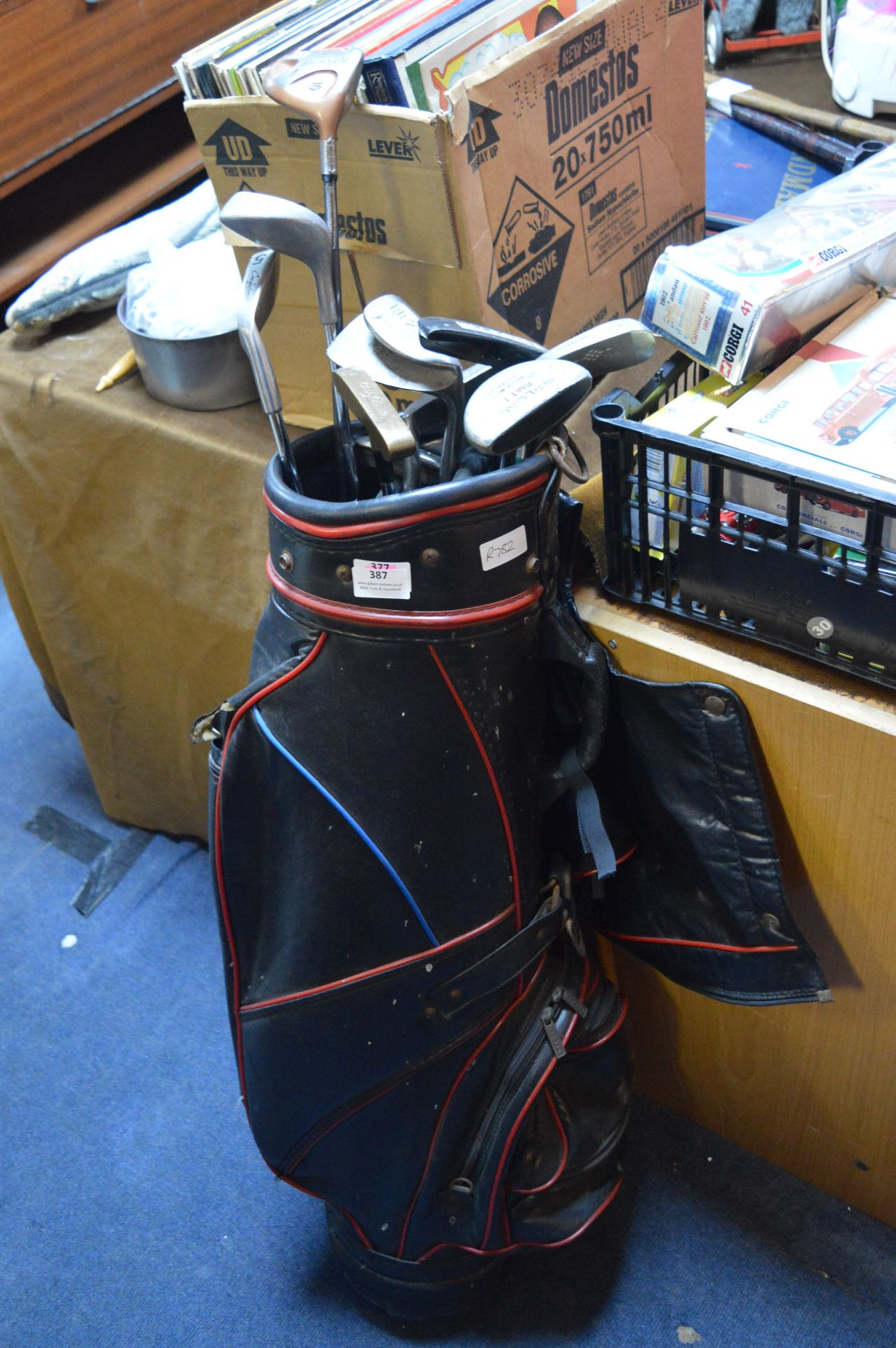 Golf Bag and Assorted Clubs