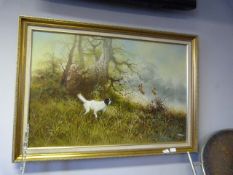 Gilt Framed Oil on Canvas - Hunting Scene