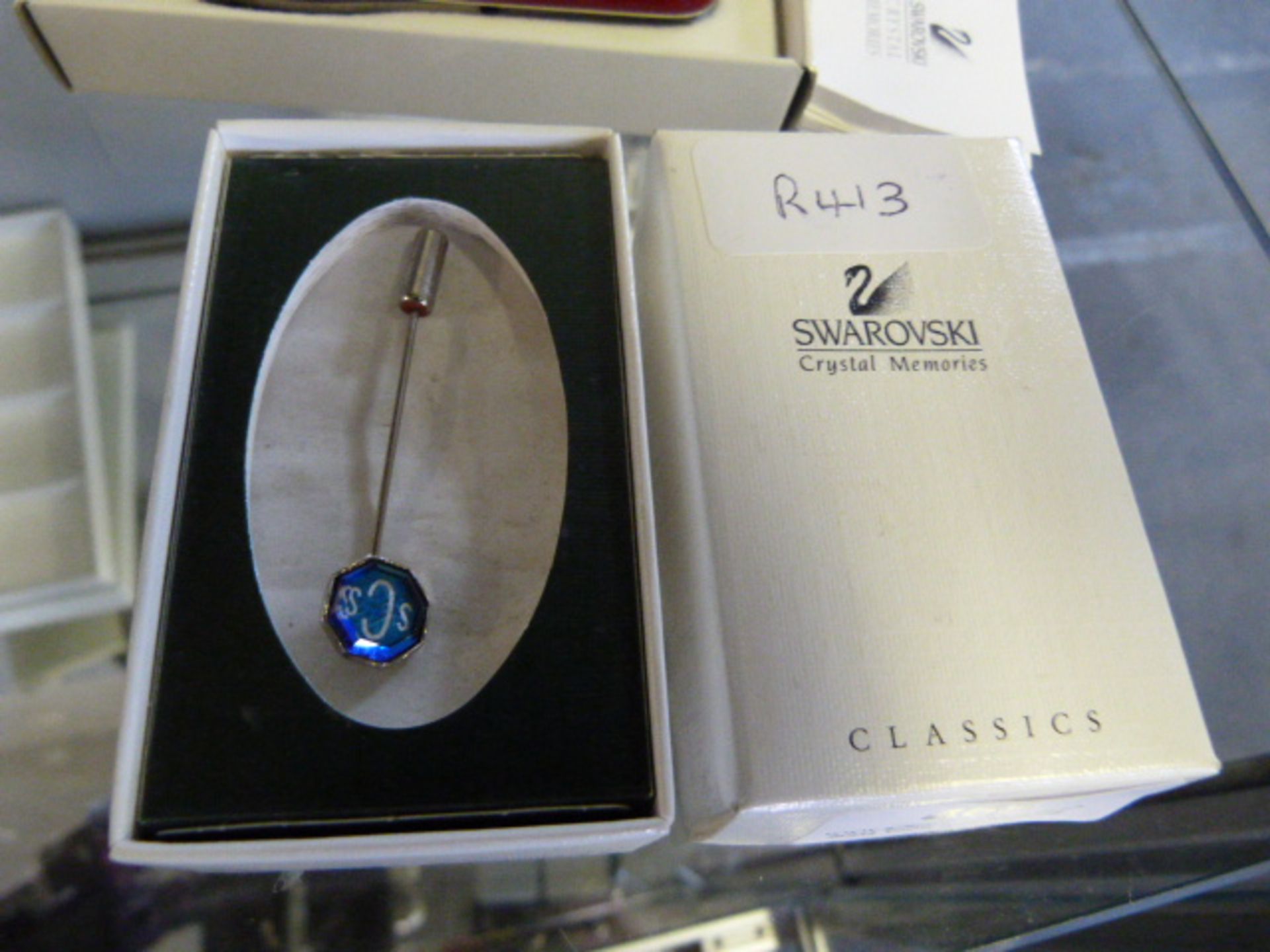 Boxed Swarovski Crystal Tie Pin