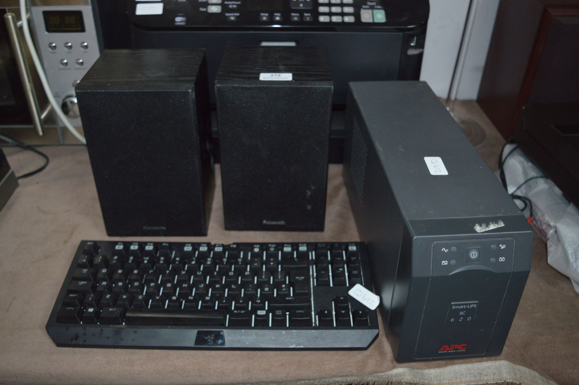 Keyboard, Speakers and APC Smart UPS Device