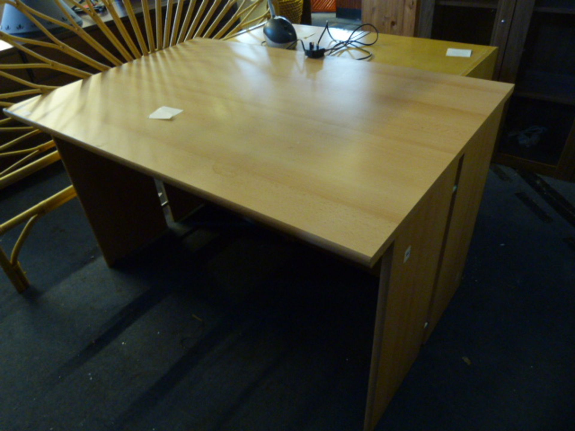 *Knee Hole Desk in Light Beech Finish