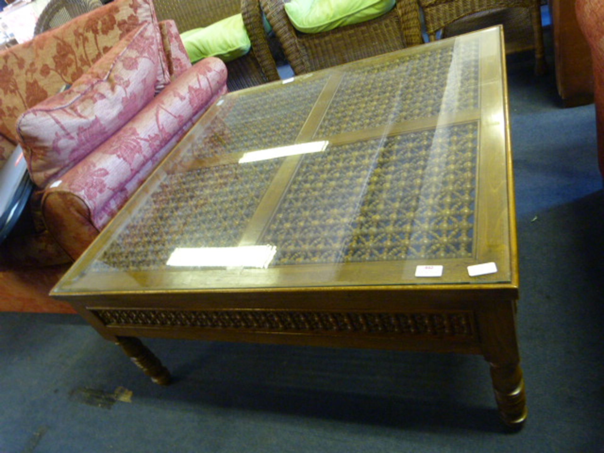 Glass Topped Occasional Table on Turned Legs