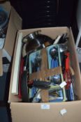 Box of Assorted Kitchenalia Including Cutlery, etc