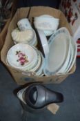 Box of Plates and a Kettle