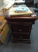 Mahogany Effect Two Drawer Bedside Cabinet