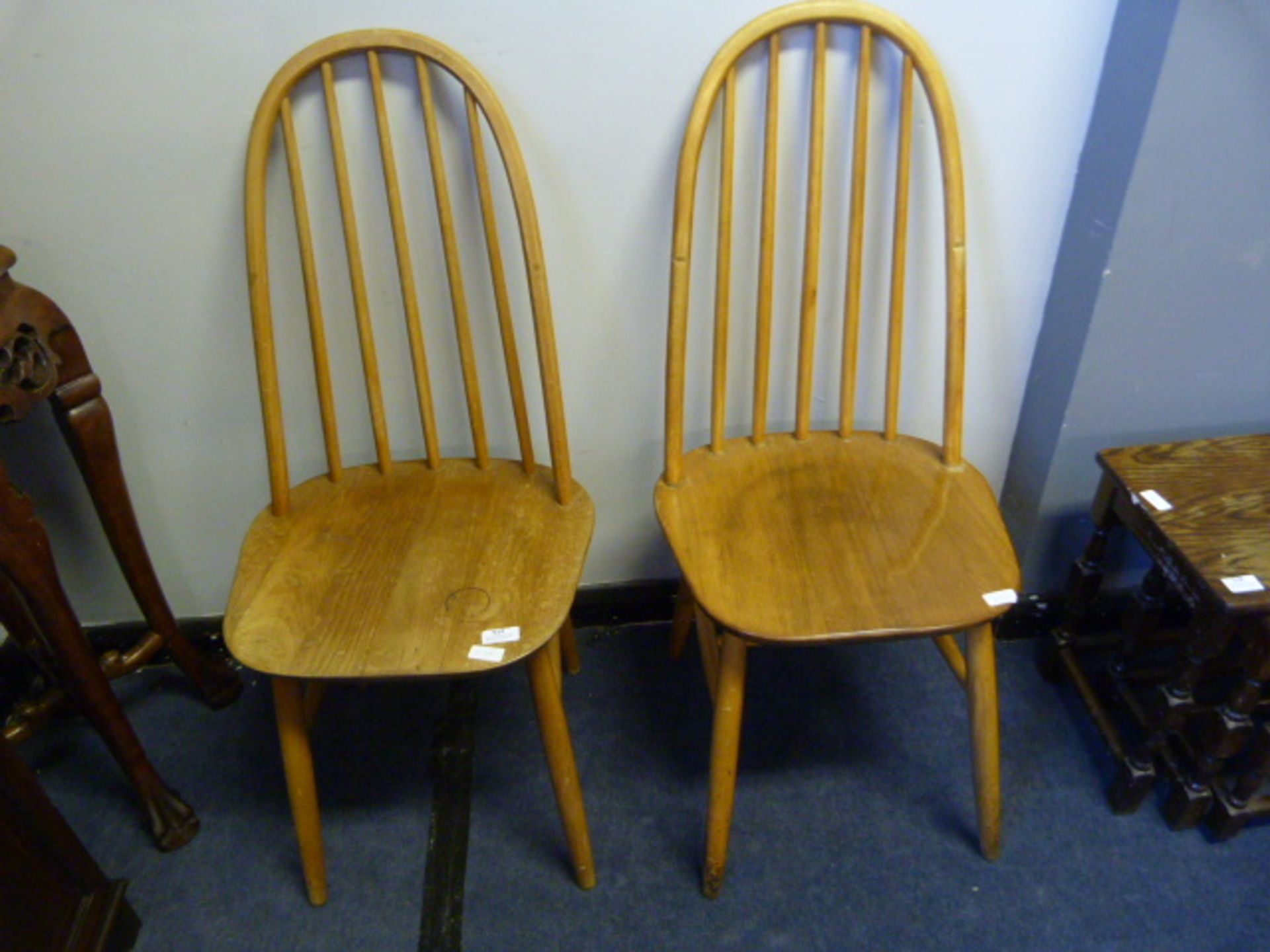 Pair of Ercol Style Stickback Chairs