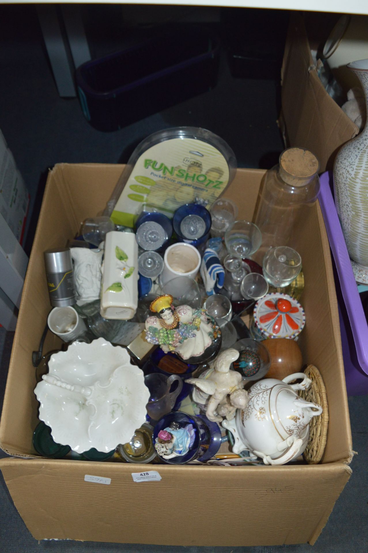 Large Box of Miscellaneous Ceramics, Glassware, et