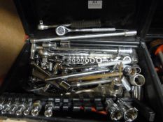 Box of Assorted Ratchets and Sockets