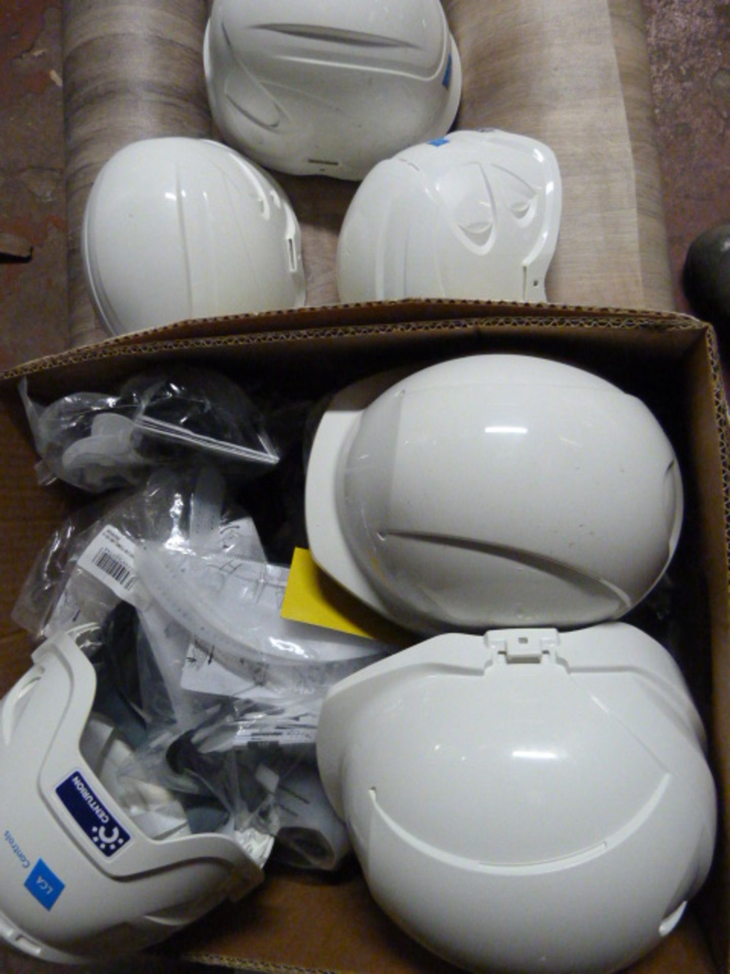 Box of Hard Hats and Headbands