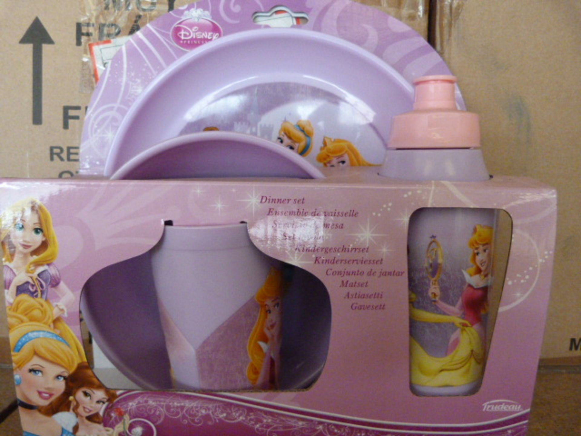 *Box of 12 Disney Princess Four Piece Dinner Sets