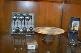 Boxed Spoons and a Cake Stand