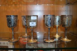 Six Silver Plated Goblets