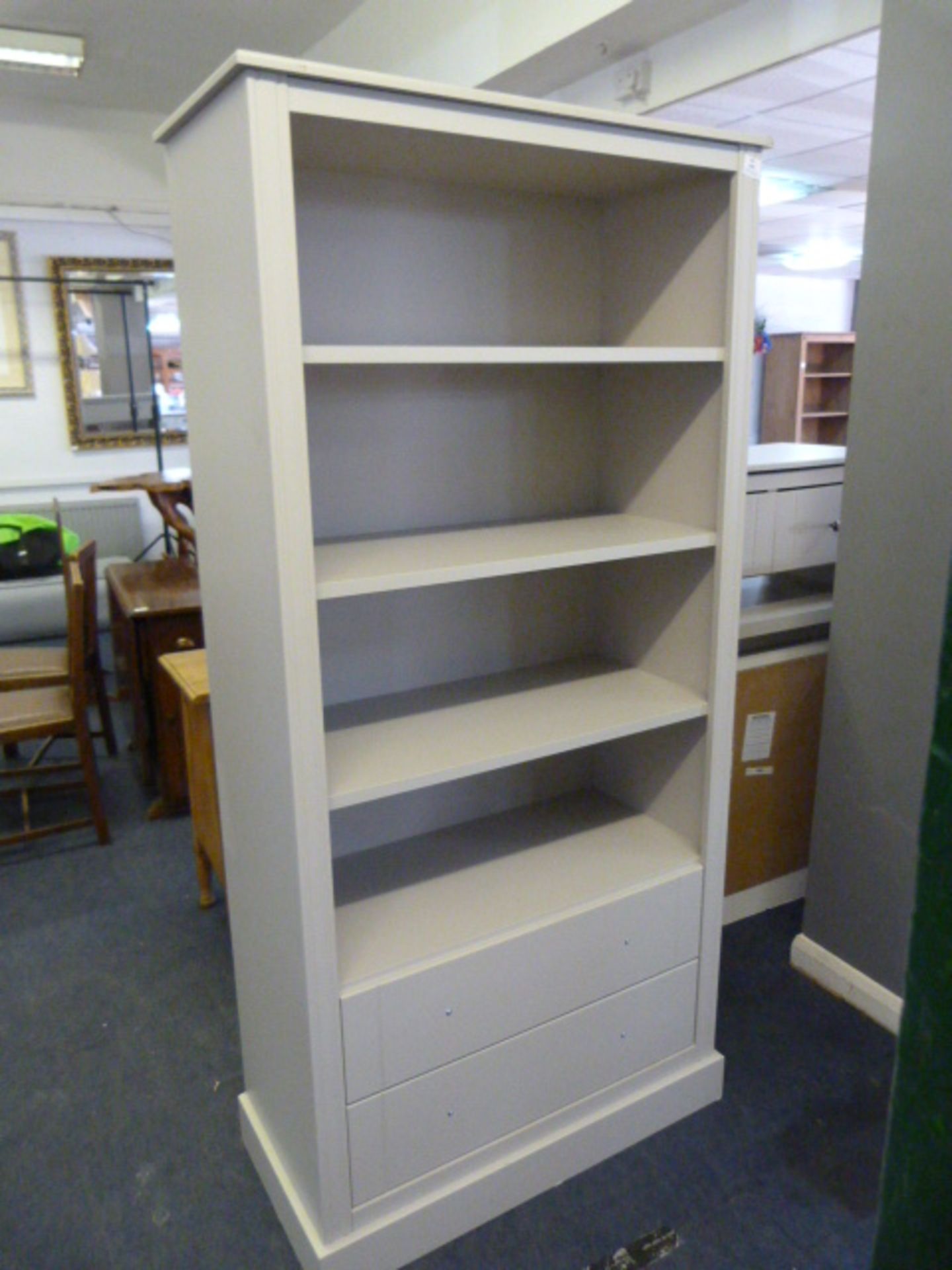 *Pale Grey Bookcase over Drawers