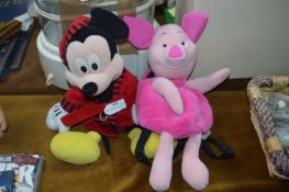 Two Disney Softy Plush Toys - Mickey Mouse and Pig