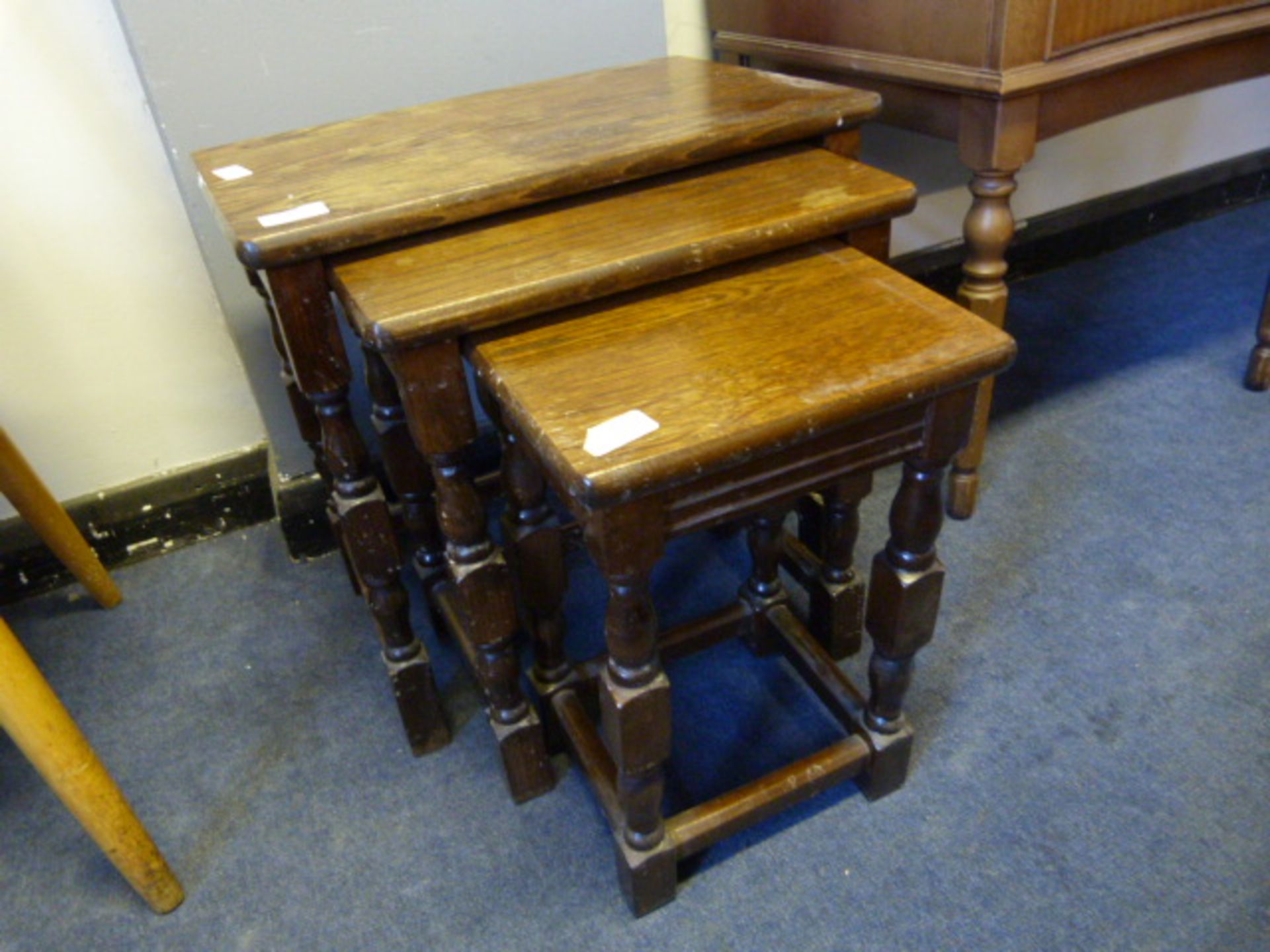 Oak Nest of Three Tables