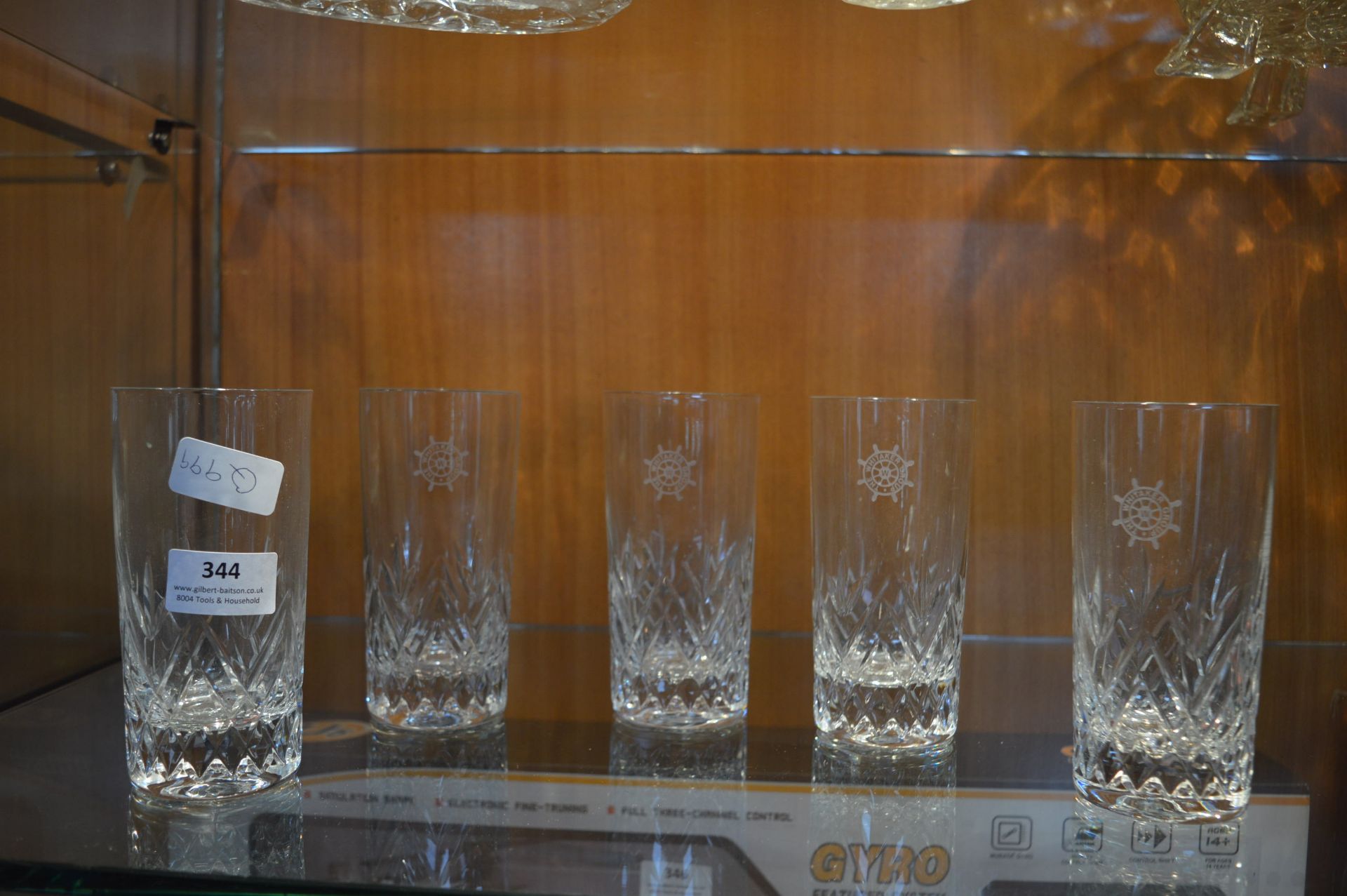 Five Cut Glass Highball Tumblers