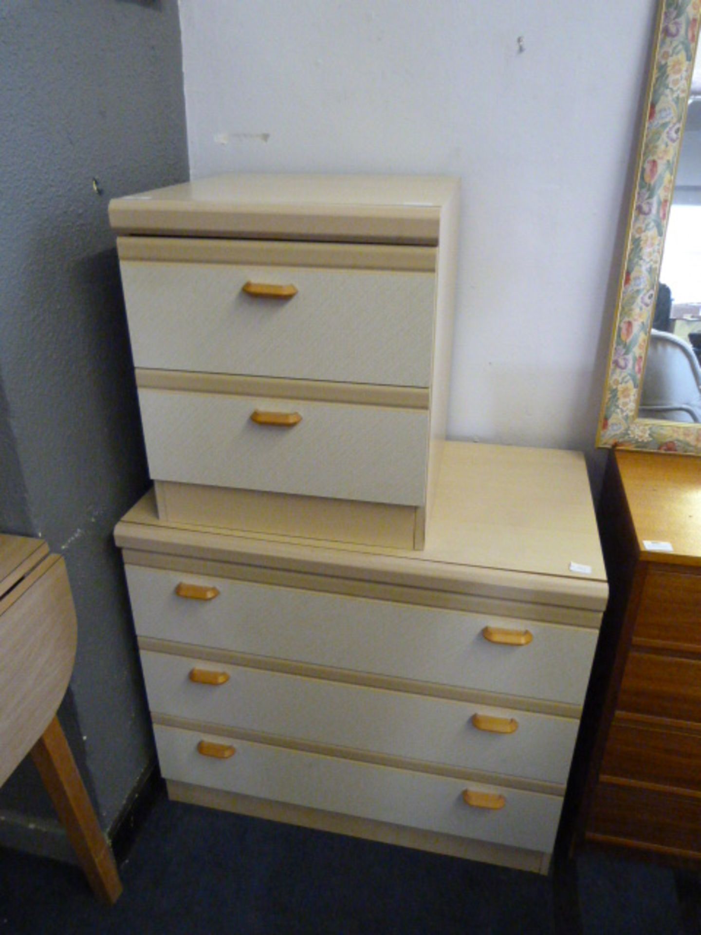 Two Drawer Bedside Cabinet and Three Drawer Chest