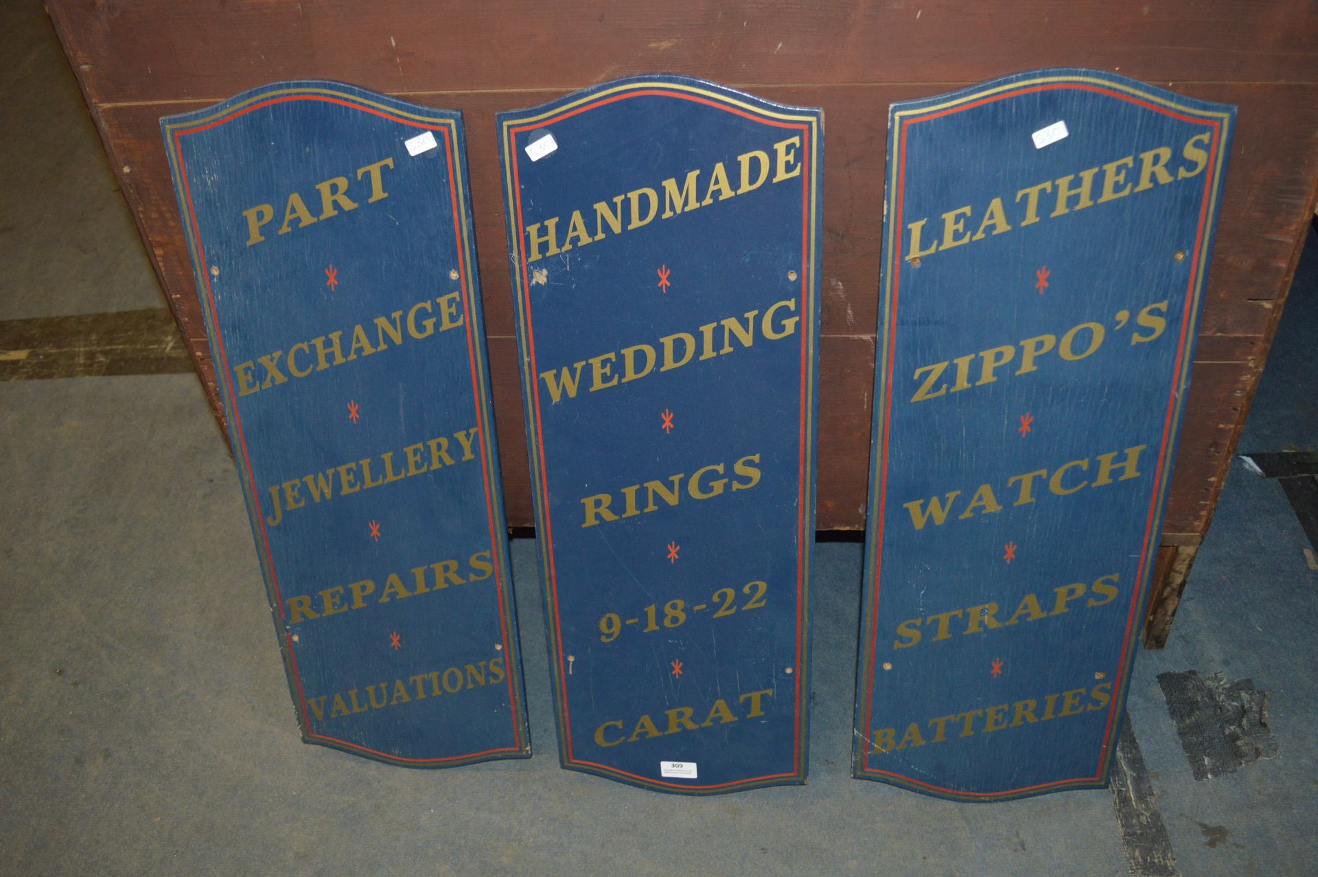 Three Jewellery Business Painted Sign Boards