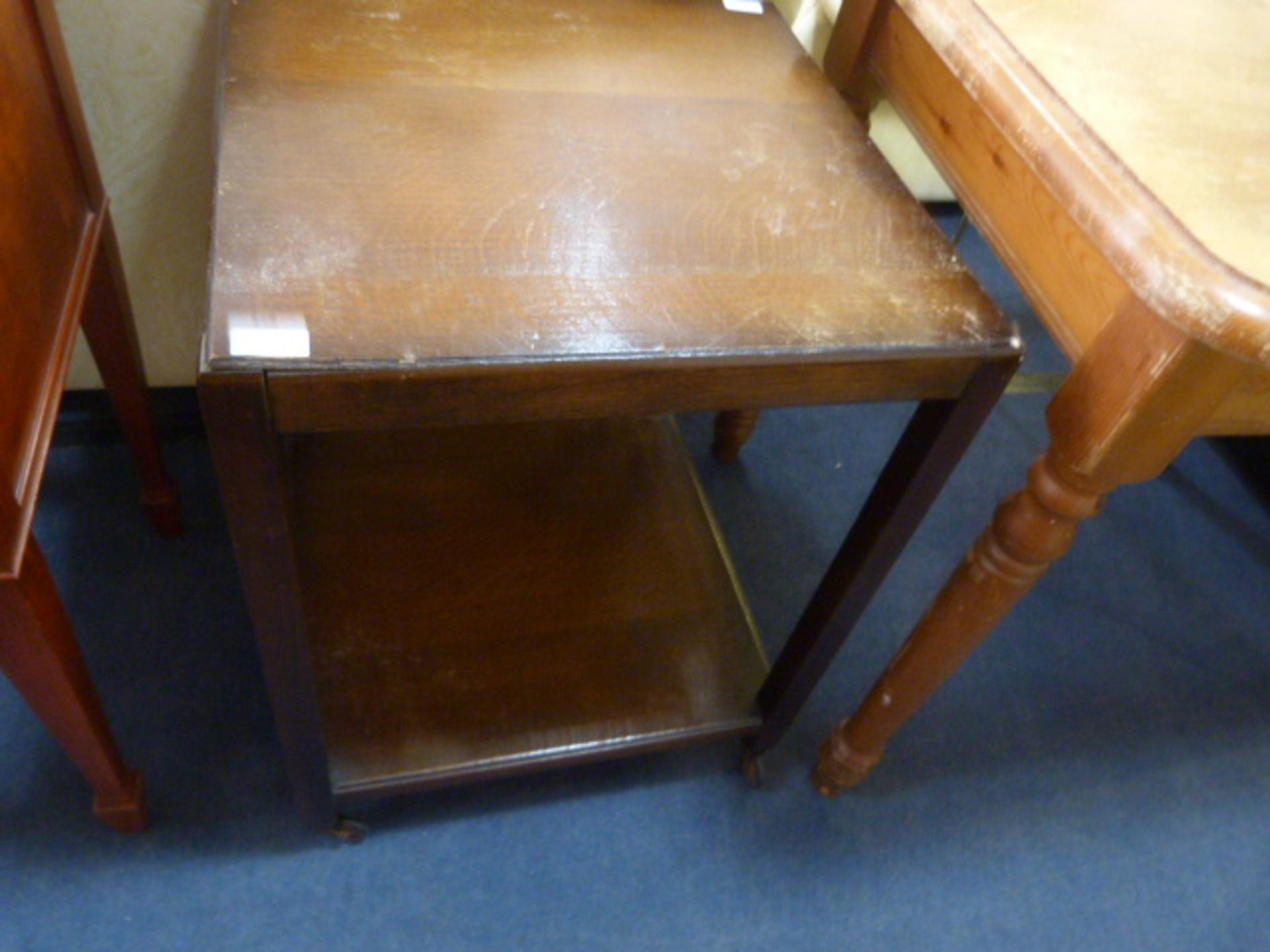 Deco Two Tier Oak Mobile Table