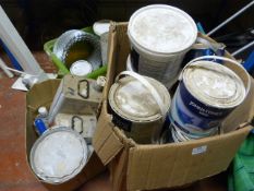 Three Boxes of Part Used Paints and DIY Products