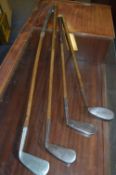 Four Hickory Shafted Golf Clubs