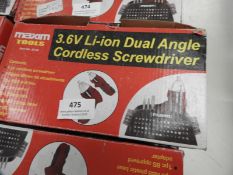 Two Maxim Dual Angle Cordless Screwdriver Kits wit