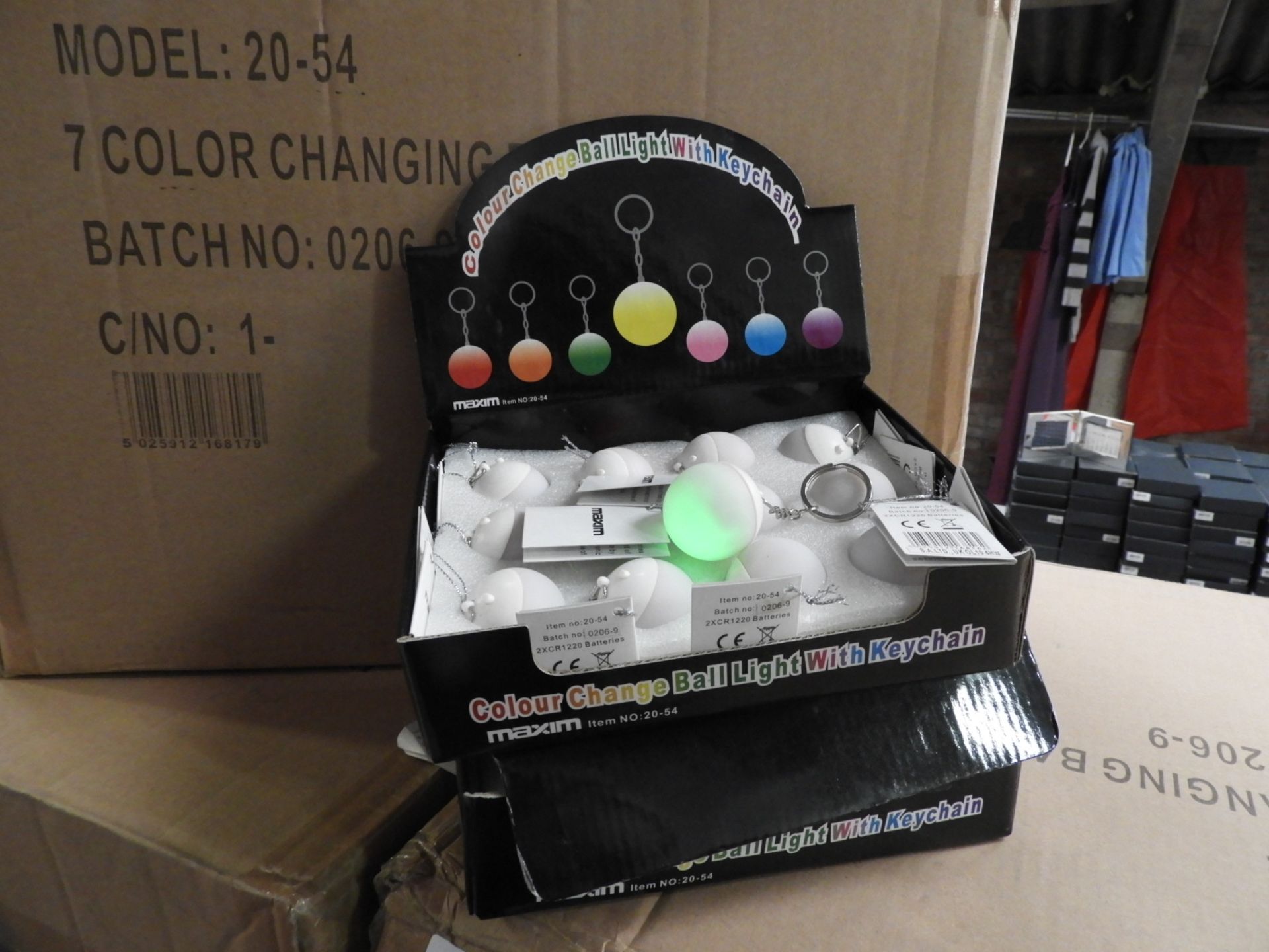 Carton of 288 Seven Colour Change Ball Light Keych